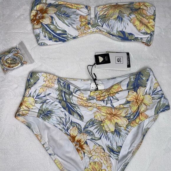 Rip Curl Always Summer Bandeau Bikini Top & High Waist Bikini Bottom Size Medium - Picture 5 of 10